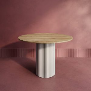 Обеденный стол TRUBIS Wood L D110 см, орех/белый