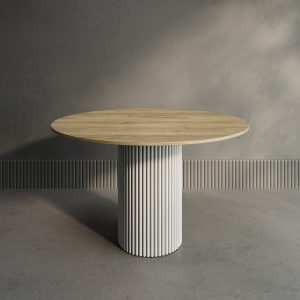 Обеденный стол TRUBIS Wood L D120 см, орех/белый