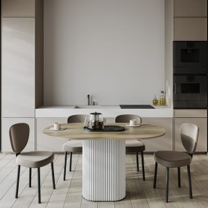 Обеденный стол TRUBIS Wood Oval 140 х 80 см, орех/белый