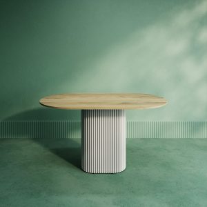 Обеденный стол TRUBIS Wood Oval 140 х 80 см, орех/белый