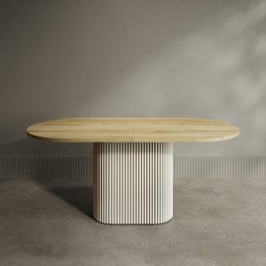 Обеденный стол TRUBIS Wood Oval 180 х 90 см, орех/белый