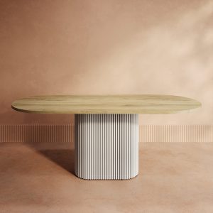 Обеденный стол TRUBIS Wood Oval 200 х 90 см, орех/белый