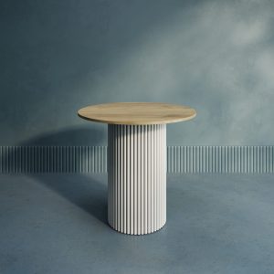 Обеденный стол TRUBIS Wood L D80 см, орех/белый