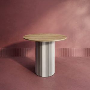 Обеденный стол TRUBIS Wood L D90 см, орех/белый