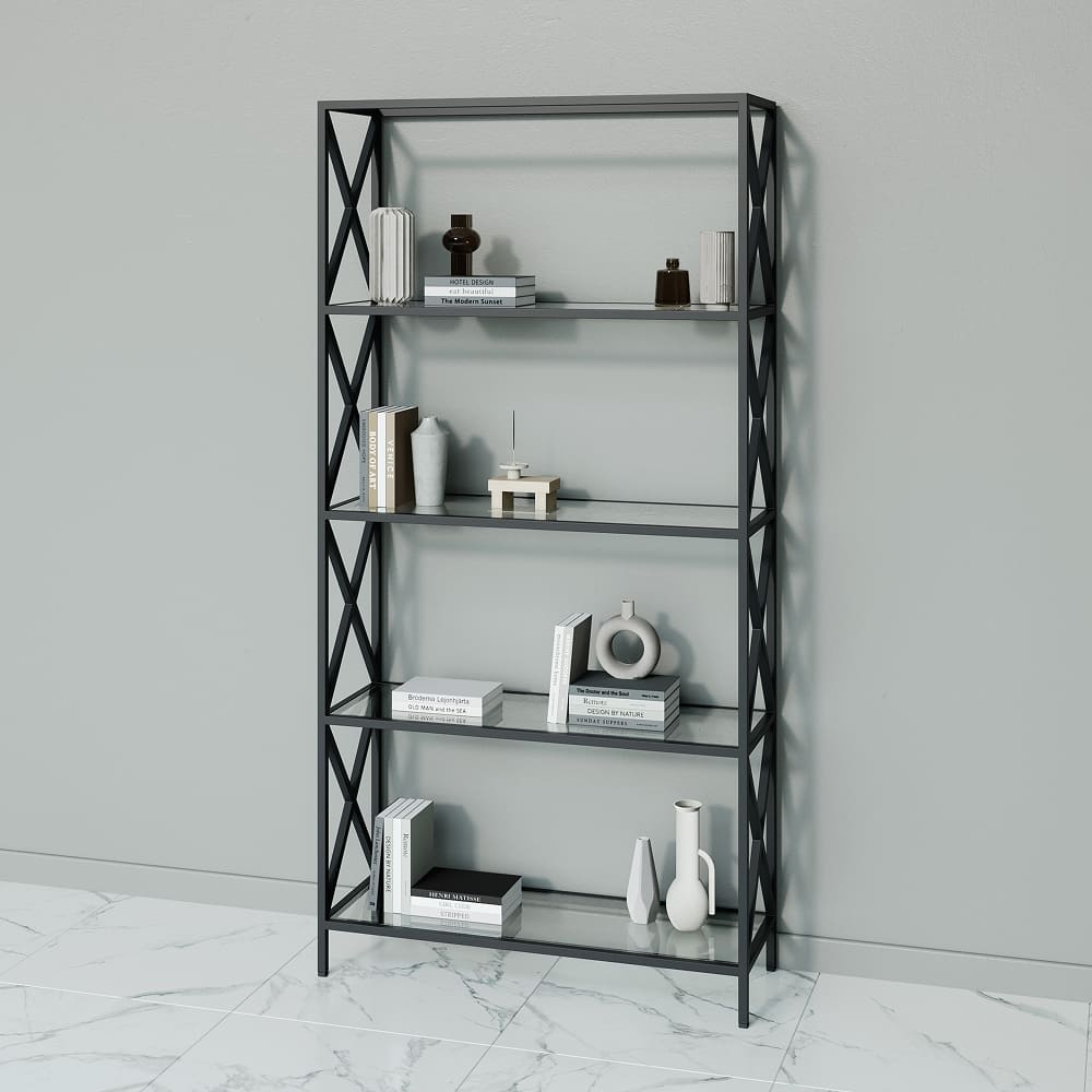 Стеллаж IKSONI черный, 200 х 100 см