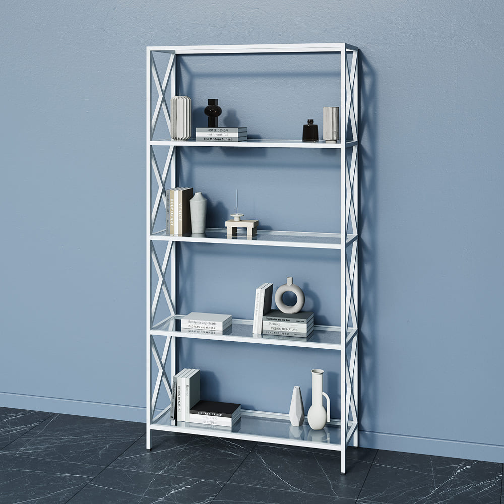 Стеллаж IKSONI белый, 200 х 100 см