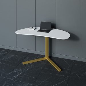 Рабочий стол PINGUM Wood белый/золотой, 128 х 71.5 см