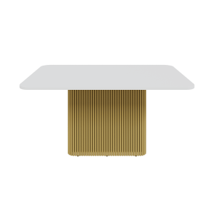 Обеденный стол TRUBIS Wood Rectangle 160 х 80 см, белый/золотой