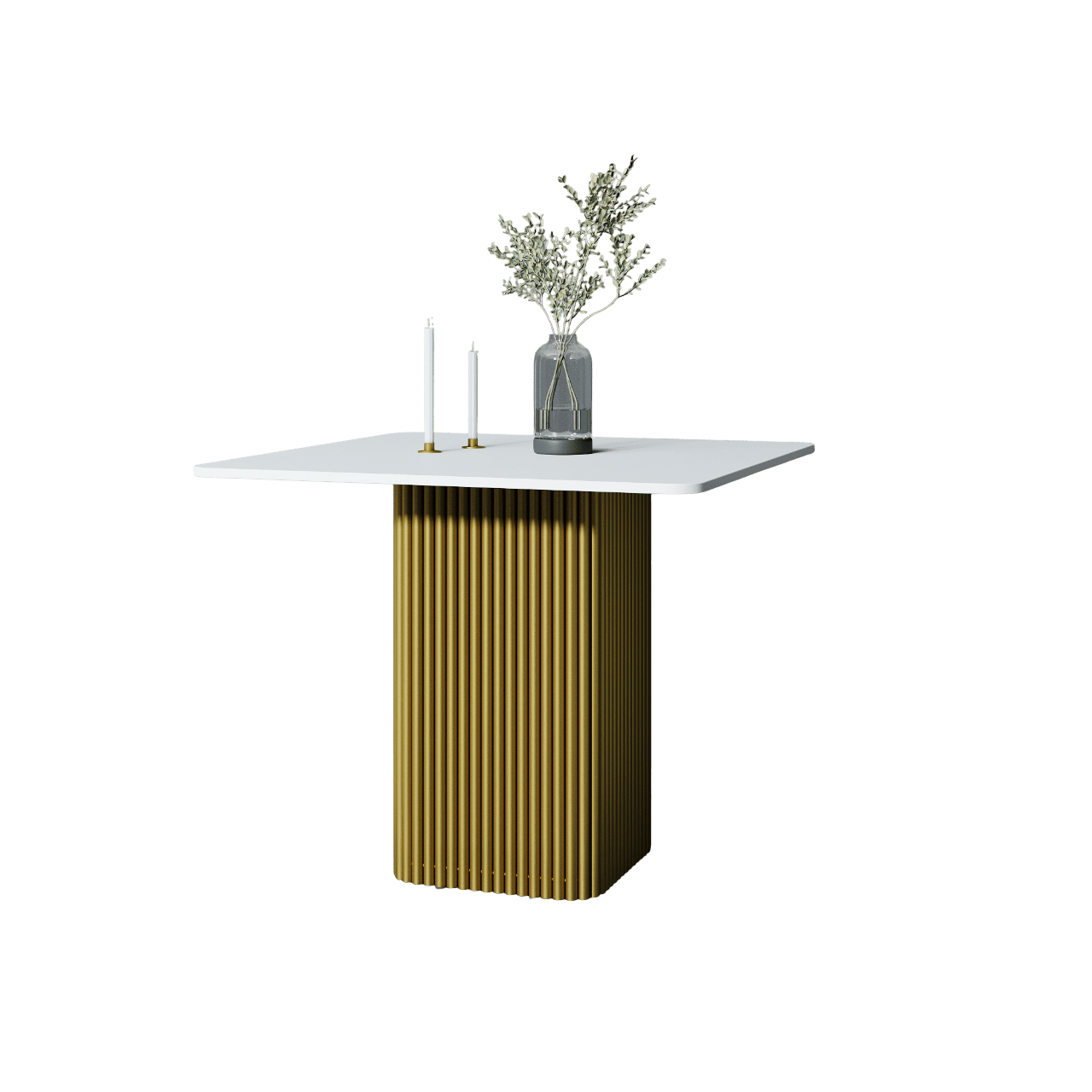 Обеденный стол TRUBIS Wood KVADRAT 90 х 90 см, белый/золотой