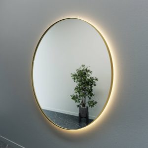 Зеркало в золотой раме c теплой подсветкой, RAUNTEL XL LED, 150 см