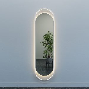 Зеркало в белой раме с теплой подсветкой, EVELIX L LED, 178 х 48 см