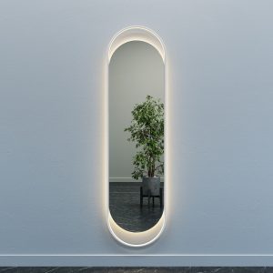 Зеркало в белой раме с теплой подсветкой, EVELIX L LED, 178 х 48 см