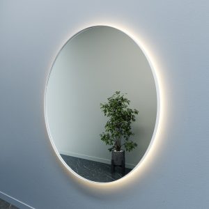 Зеркало в белой раме c теплой подсветкой, RAUNTEL XL LED, 150 см