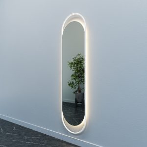 Зеркало в белой раме с теплой подсветкой, EVELIX L LED, 178 х 48 см