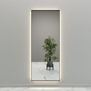 Зеркало в черной раме с нейтральной подсветкой HALFEO XL Slim LED, 200 x 80 см