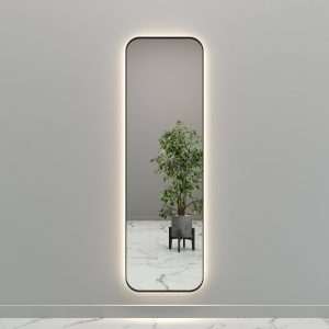 Зеркало в черной раме с нейтральной подсветкой KUVINO L LED, 180 x 55 см
