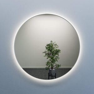 Зеркало в белой раме c нейтральной подсветкой, RAUNTEL XL LED, 150 см