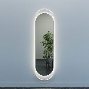 Зеркало в белой раме с нейтральной подсветкой, EVELIX L LED, 178 х 48 см