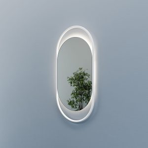 Зеркало в белой раме с нейтральной подсветкой, EVELIX S LED, 104 х 54 см