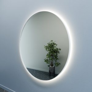 Зеркало в белой раме c нейтральной подсветкой, RAUNTEL XL LED, 150 см