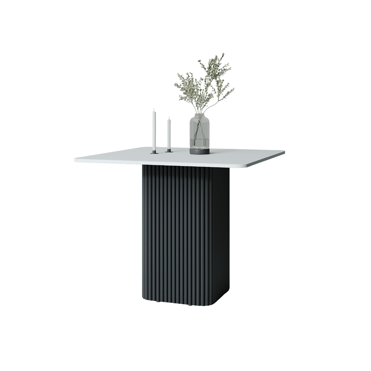 Обеденный стол TRUBIS Wood KVADRAT 90 х 90 см, белый/черный