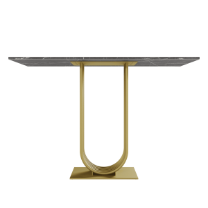 Консоль ARFEO 120 х 40 см, темный мрамор/золотой