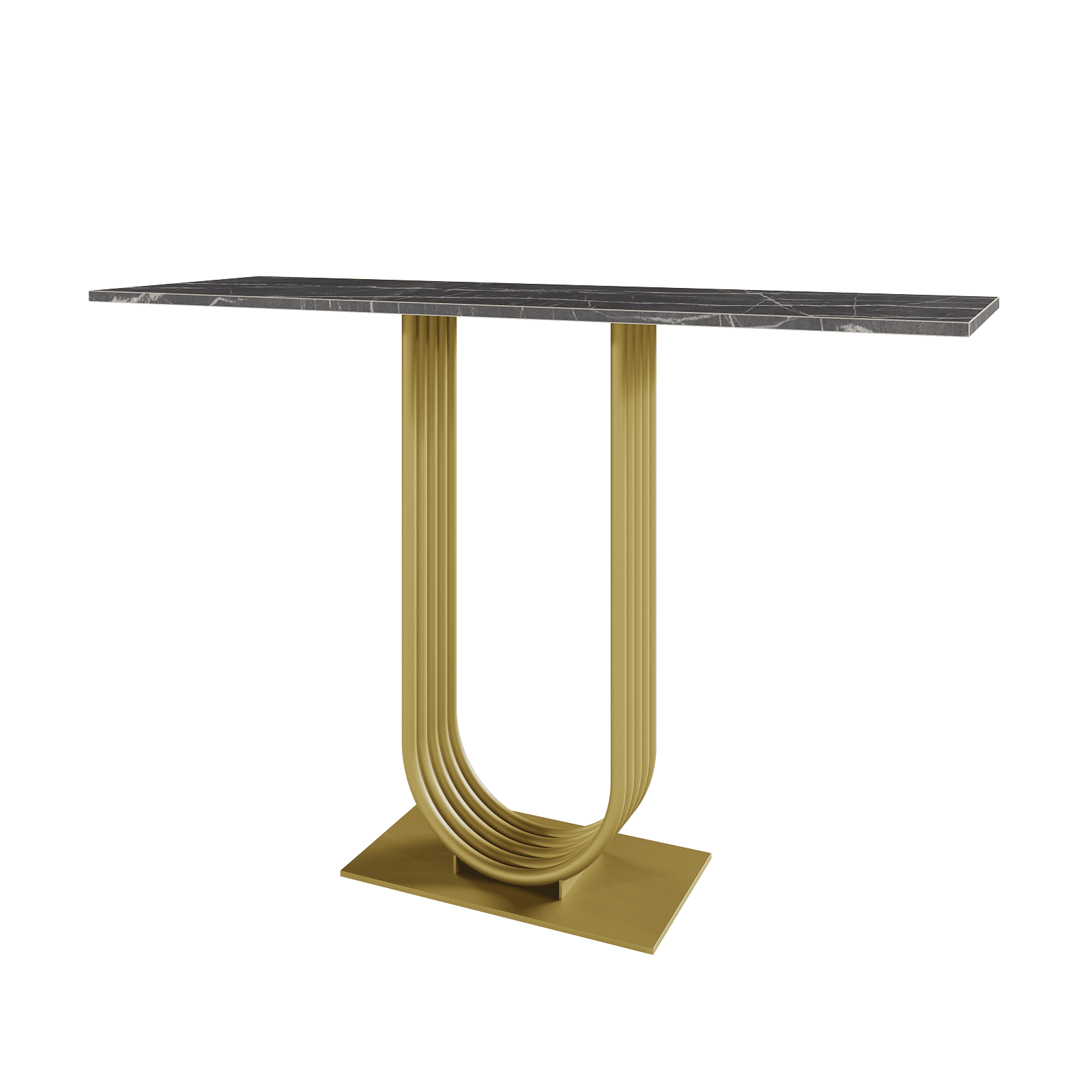 Консоль ARFEO 120 х 40 см, темный мрамор/золотой