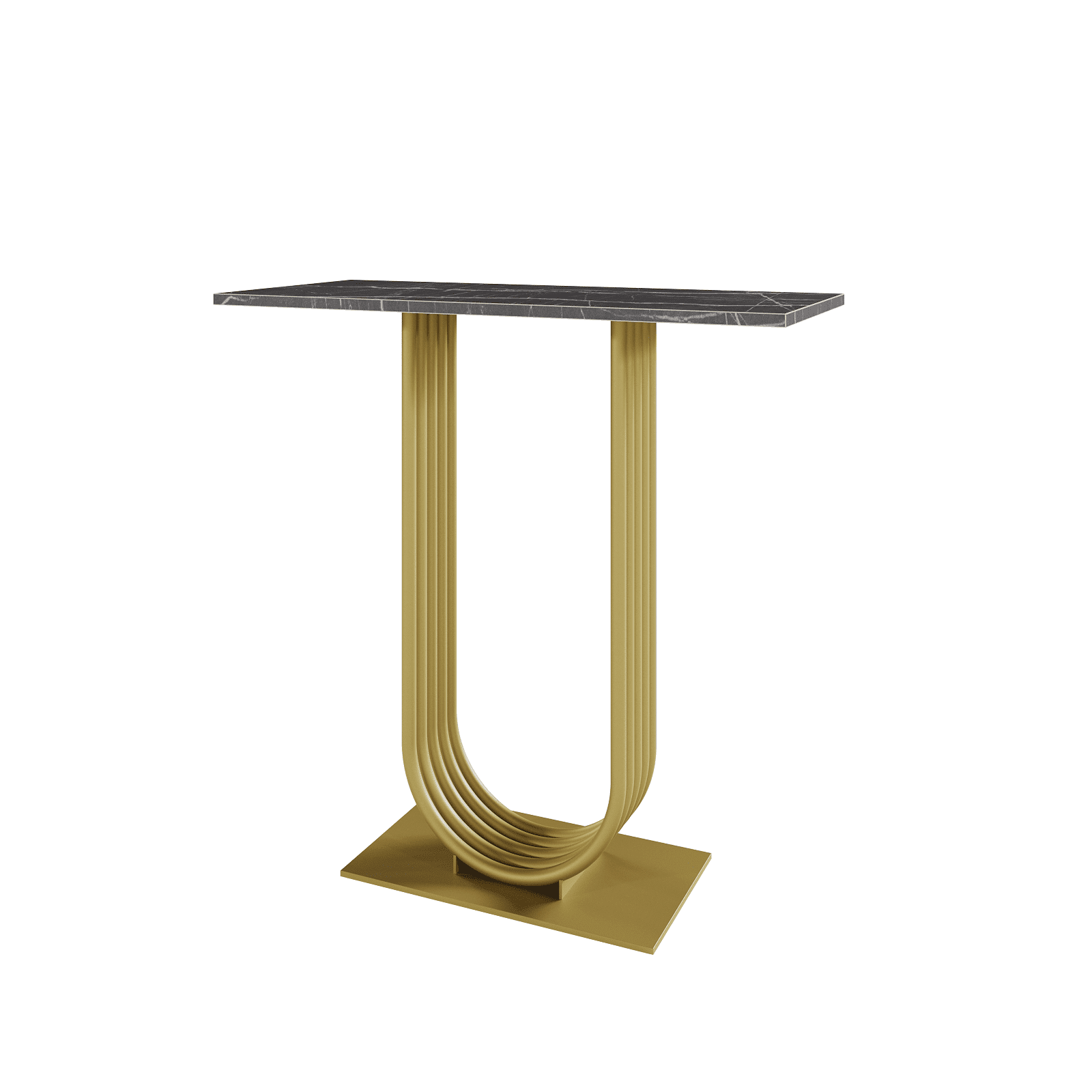 Консоль ARFEO 80 х 35 см, темный мрамор/золотой