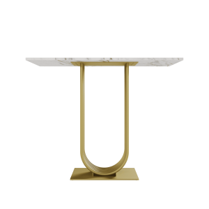 Консоль ARFEO 100 х 35 см, белый мрамор/золотой