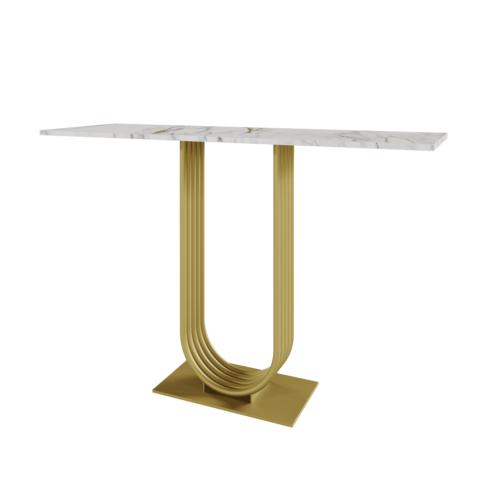 Консоль ARFEO 120 х 40 см, белый мрамор/золотой