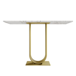 Консоль ARFEO 120 х 40 см, белый мрамор/золотой