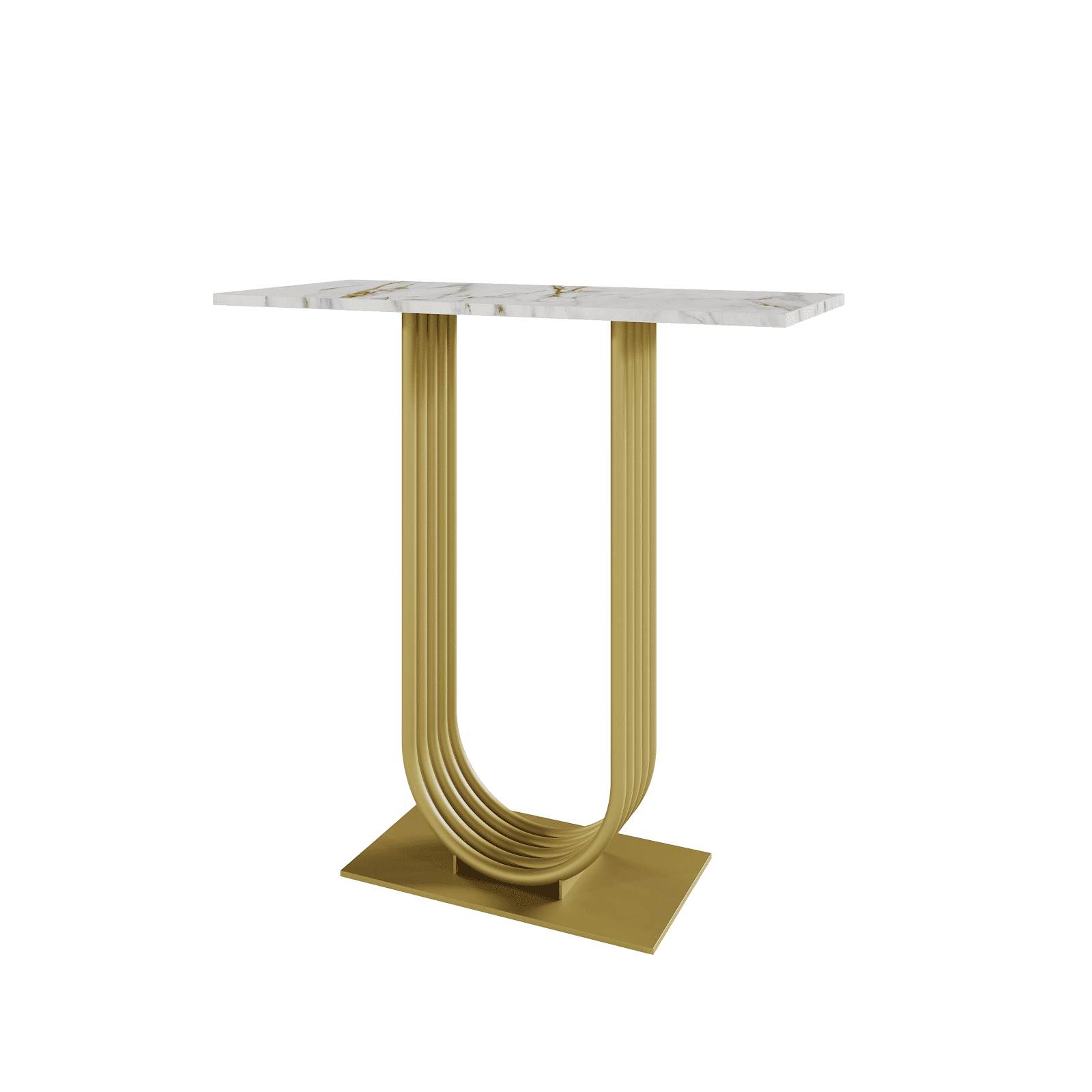Консоль ARFEO 80 х 35 см, белый мрамор/золотой