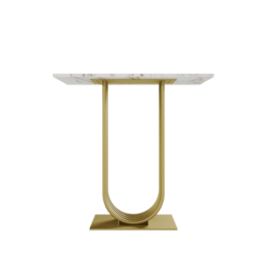 Консоль ARFEO 80 х 35 см, белый мрамор/золотой