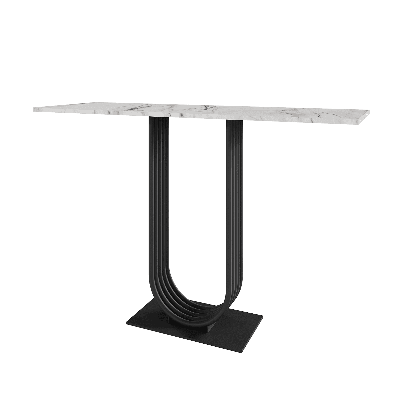 Консоль ARFEO 120 х 40 см, белый мрамор/черный