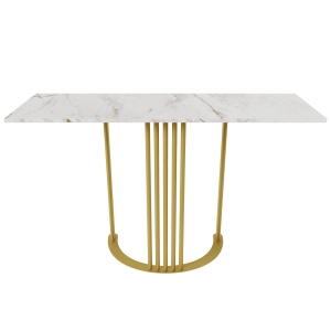 Консоль VIOLUR 120 х 40 см, белый мрамор/золотой