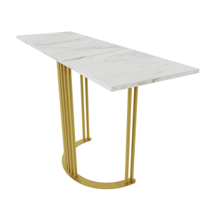 Консоль VIOLUR 120 х 40 см, белый мрамор/золотой
