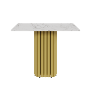 Консоль TRUBIS 100 х 35 см, белый мрамор/золотой