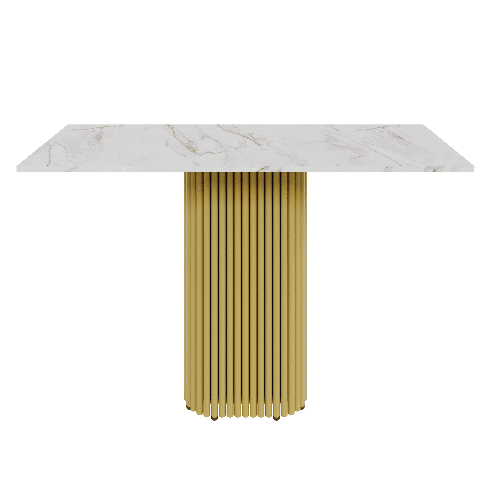 Консоль TRUBIS 120 х 40 см, белый мрамор/золотой