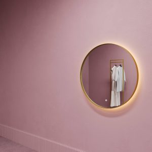 Зеркало в золотой раме c подсветкой 3 в 1, RAUNTEL M LED, 80 см