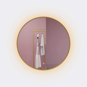 Зеркало в золотой раме c подсветкой 3 в 1, RAUNTEL M LED, 80 см