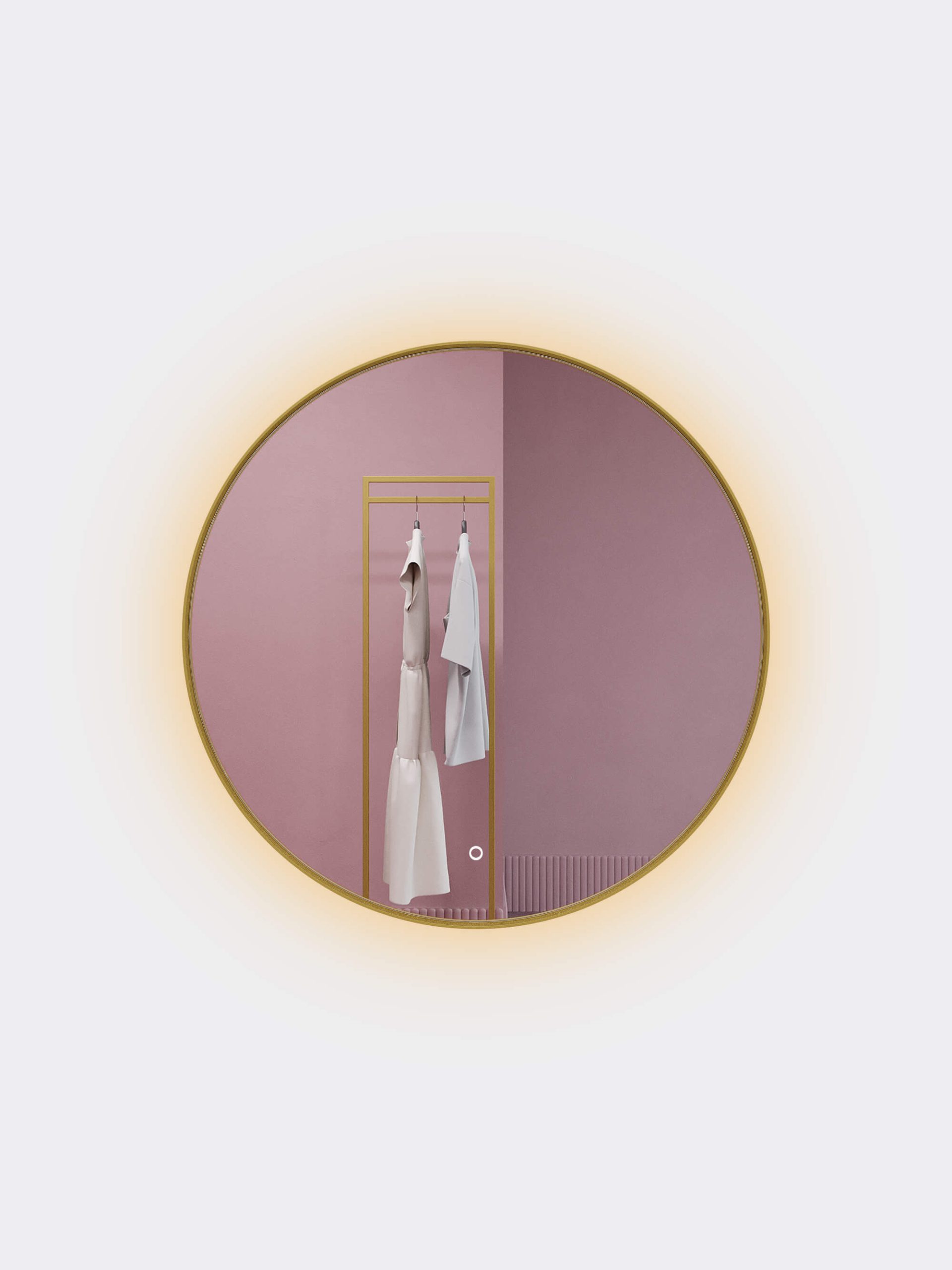 Зеркало в золотой раме c подсветкой 3 в 1, RAUNTEL M LED, 80 см