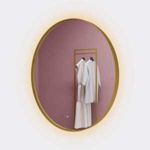 Зеркало в золотой раме c подсветкой 3 в 1, RAUNTEL M LED, 80 см