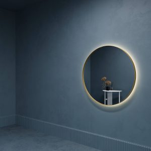 Зеркало в золотой раме c подсветкой 3 в 1, RAUNTEL L LED, 100 см