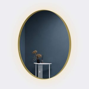 Зеркало в золотой раме c подсветкой 3 в 1, RAUNTEL L LED, 100 см