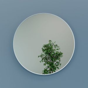 Зеркало в белой раме RAUNTEL L, 101 х 101 см