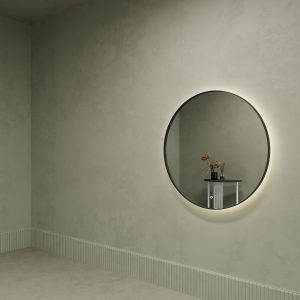 Зеркало в черной раме c подсветкой 3 в 1, RAUNTEL L LED, 100 см