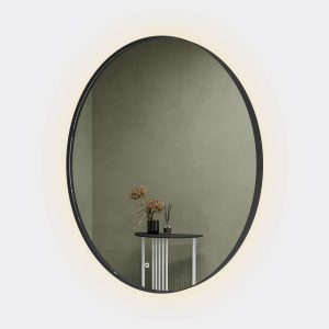 Зеркало в черной раме c подсветкой 3 в 1, RAUNTEL L LED, 100 см