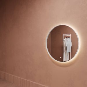 Зеркало в белой раме c подсветкой 3 в 1, RAUNTEL M LED, 80 см