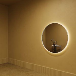 Зеркало в белой раме c подсветкой 3 в 1, RAUNTEL L LED, 100 см