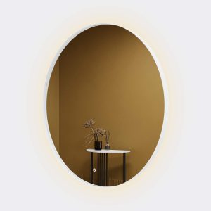 Зеркало в белой раме c подсветкой 3 в 1, RAUNTEL L LED, 100 см